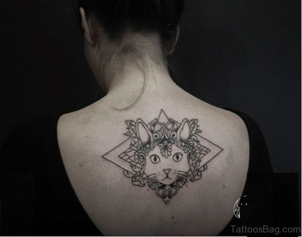 Cat Tattoo On Back