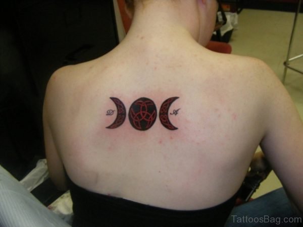 Celtic Moon Tattoo On Back