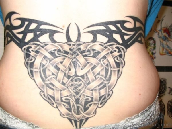 Celtic Tribal Tattoo On Lower Back
