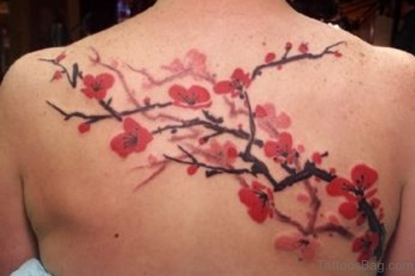 Cherry Blossom Tattoo On Back