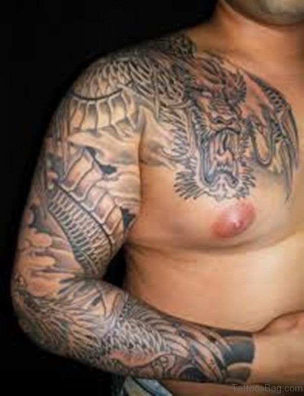 Chest Dragon Tattoo
