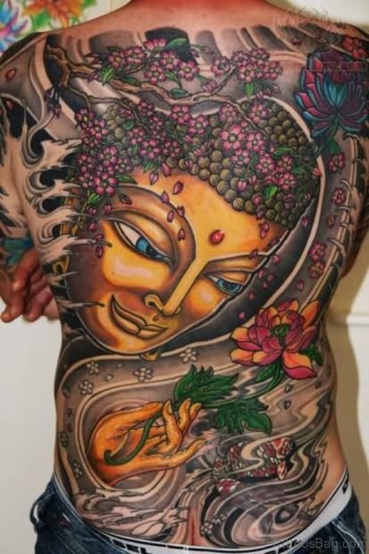 Colored Buddha Tattoo