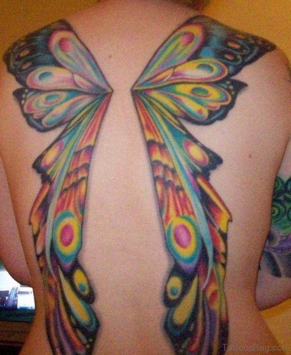 Colored Butterfly Wings Tattoo