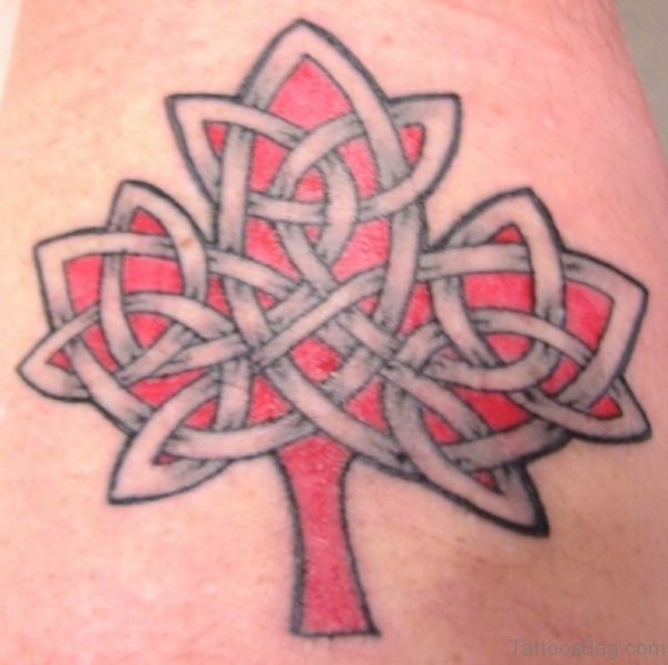 Colored Celtic Leaf Tattoo