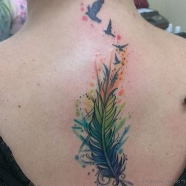 Colored Feather Tattoo