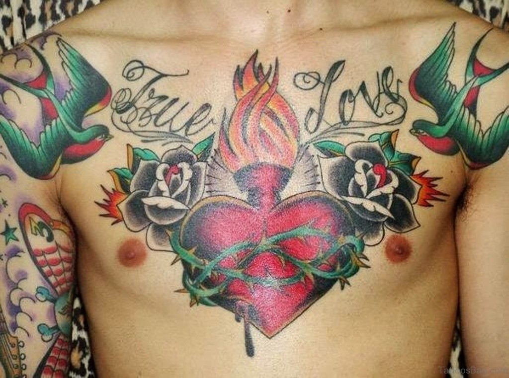 Heart chest tattoo for girls - wide 6