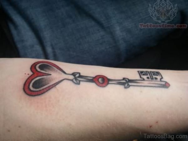 Colored Key Tattoo