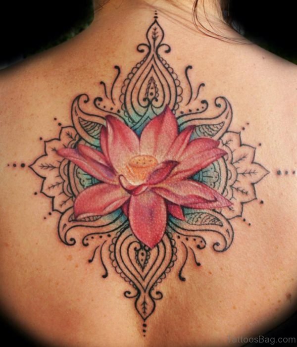 Lotus Flower Tattoo On Back