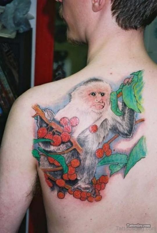 Colored Monkey Shoulder Tattoo