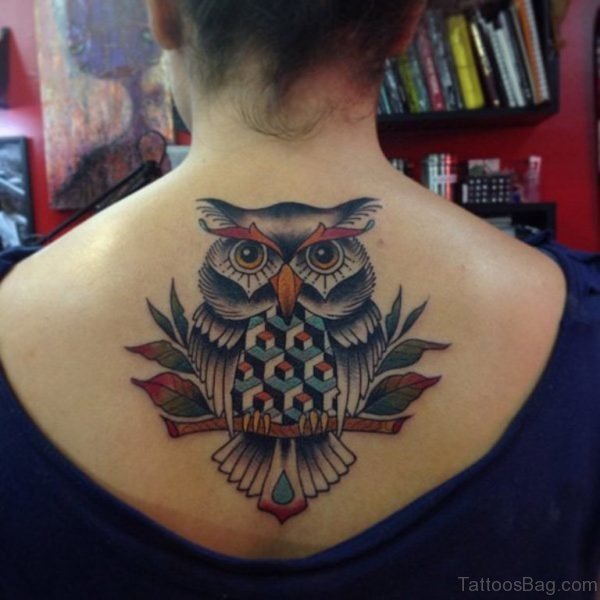Colored Owl Tattoo