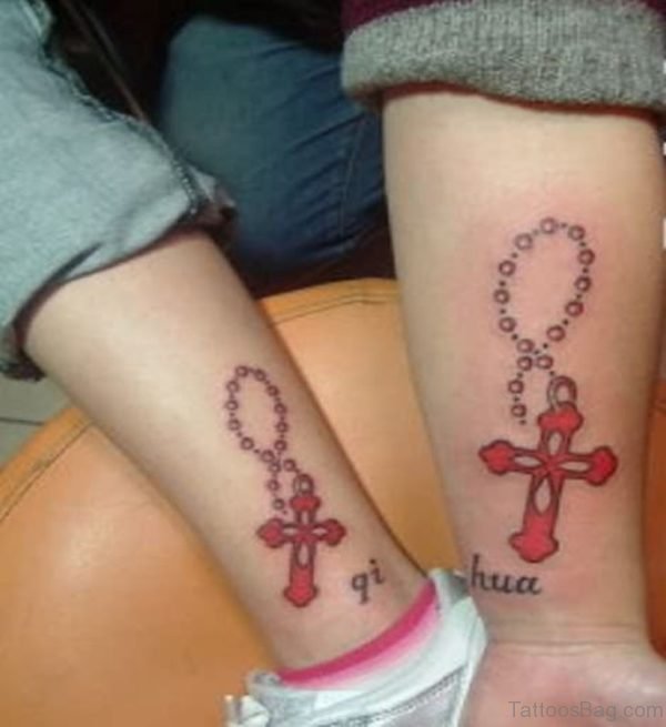 Colored Rosary Tattoo