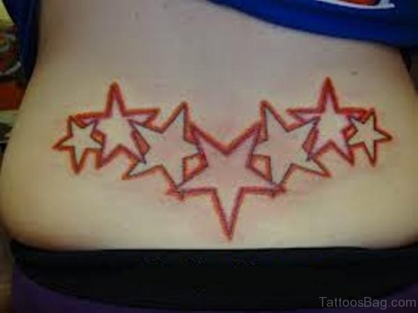 Outline  Star Tattoo On Lower Back