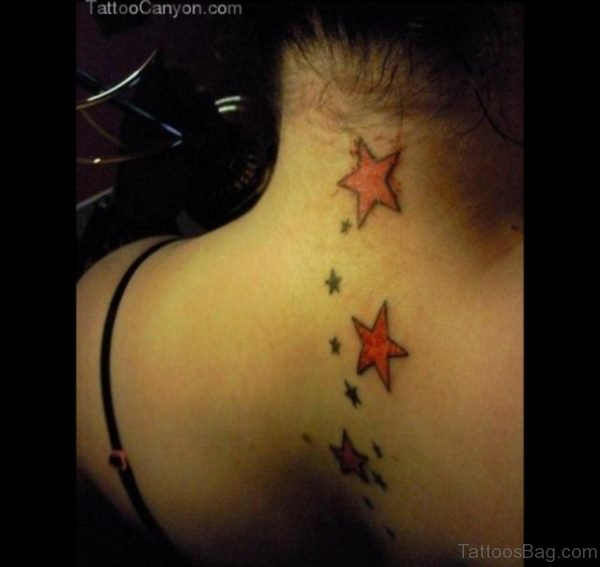 Colored Star Tattoo