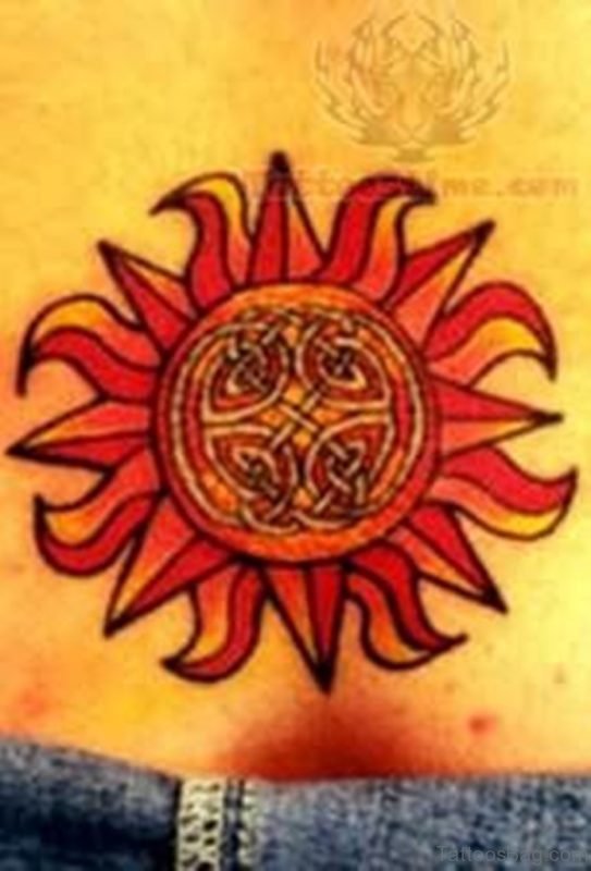 Colored Sun Tattoo Design