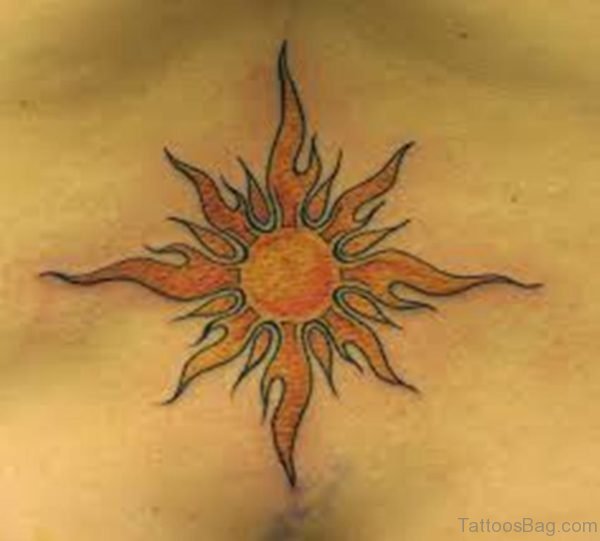 Colored Sun Tattoo