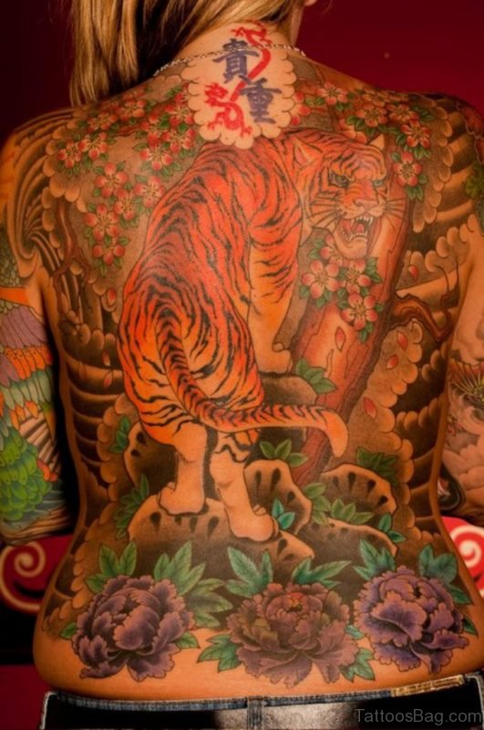 Colored Tiger Tattoo