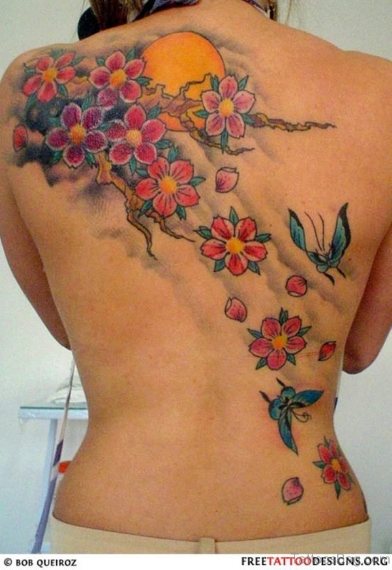Flower And Sun Tattoo