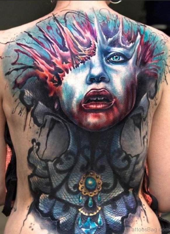 Colorful Horror Tattoo