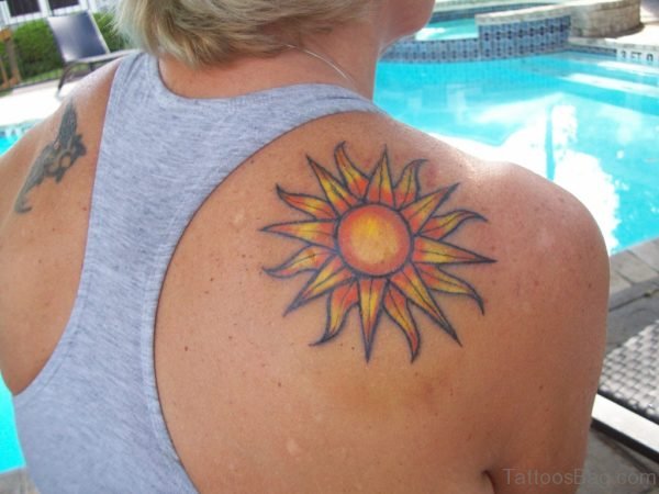 Colorful Sun Tattoo Design