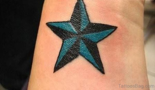 Colorful Impressive star Tattoo On Wrist