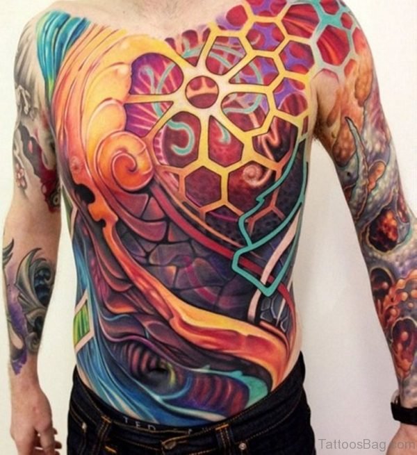 Colored Chest Tattoo
