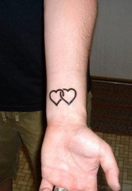 Combined Heart Tattoo On Wrist