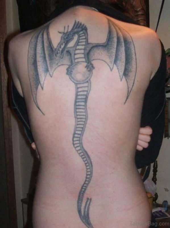 Cool Dragon Tattoo On Back