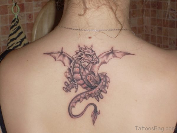 Cool  Dragon Tattoo On Girl Back