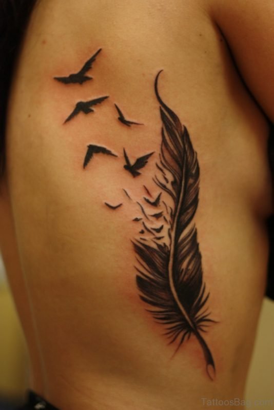 Cool Feather Tattoo Design