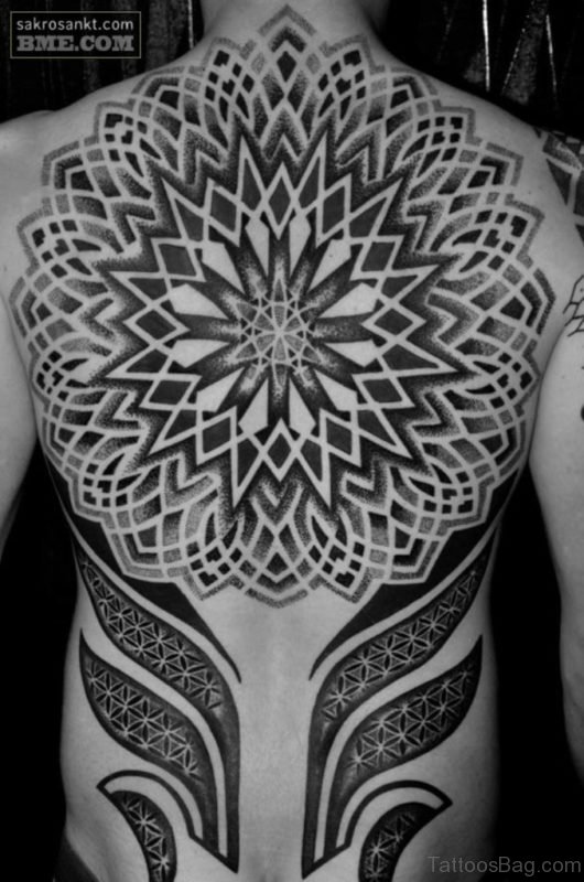 Cool Geometric Tattoo On Back