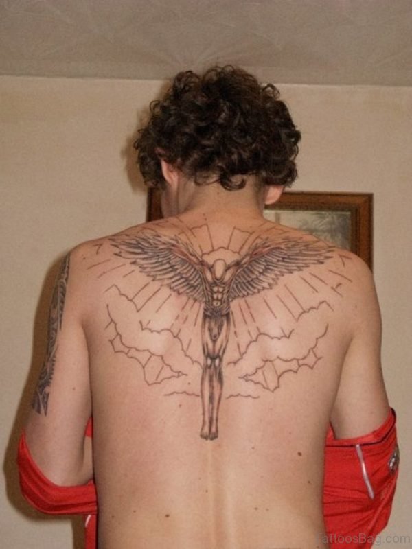 Cool Memorial Angel Tattoo