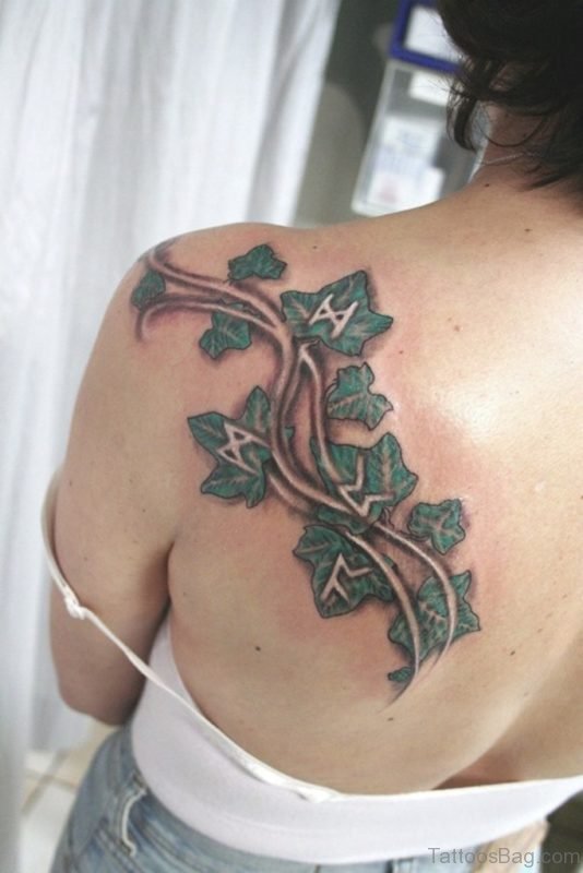 Cool Vine Shoulder Tattoo Design