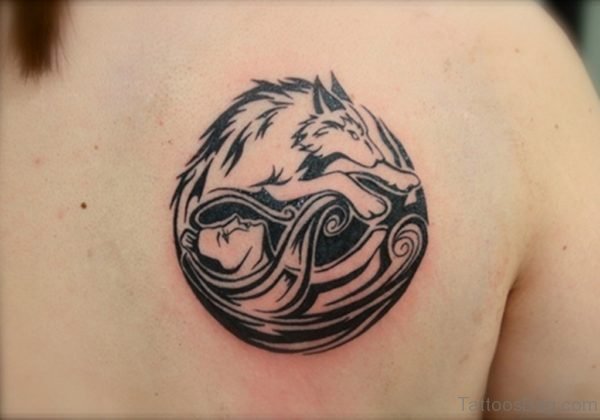 Cool Wolf Tattoo On Back