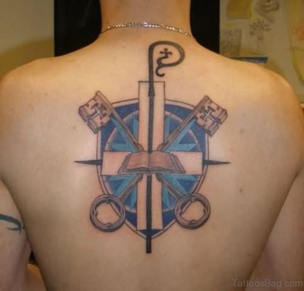 Cross And Key Tattoo