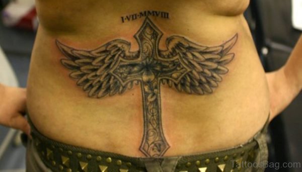 Cross And Wings Tattoo