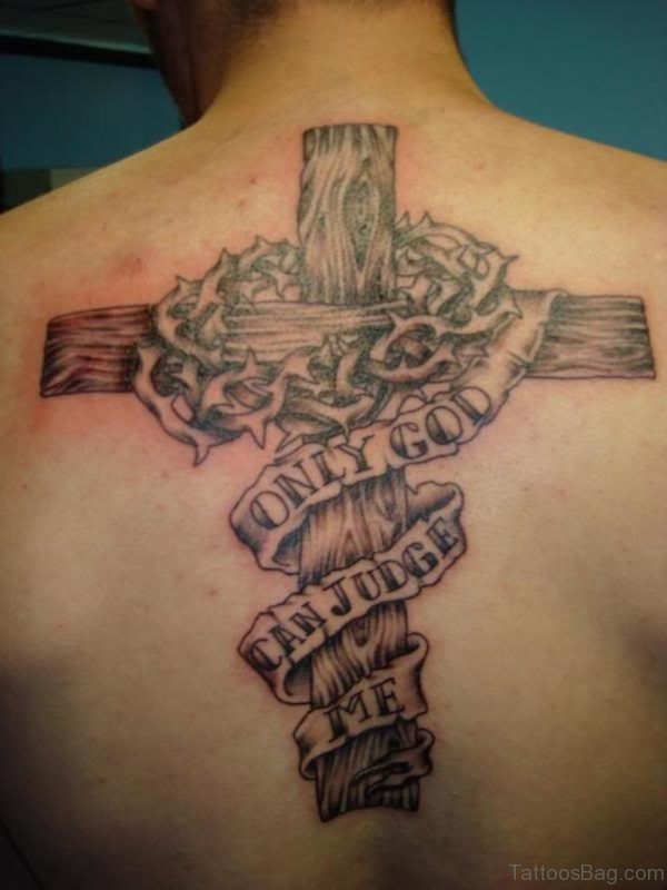 Cross Tattoo Design On Back