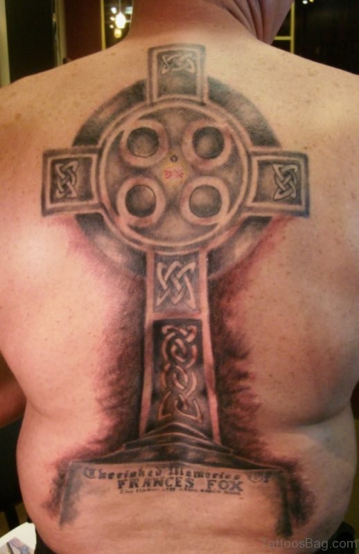 Cross Tattoo On Full Back