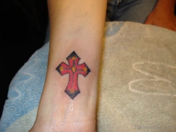 Cross Tattoo On Wrist