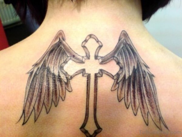 Cross With Wings Tattoo Design 