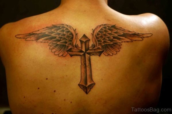  Cross With Wings Tattoo Design