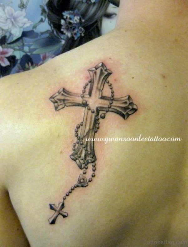 Cross with Rosary Tattoo