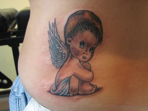 Cute Baby Memorial Angel Tattoo
