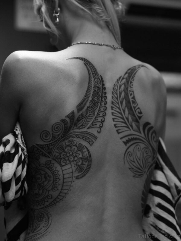 Cute Mandala Tattoo  On Back 