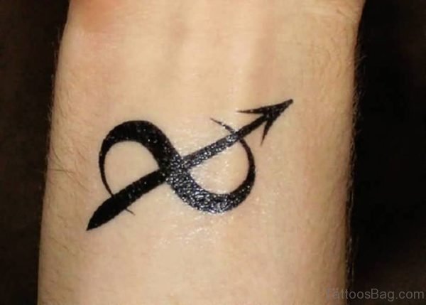 Dark Infinity Arrow Tattoo