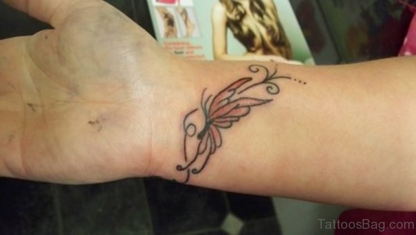 Designer Butterfly Tattoo On WristDesigner Butterfly Tattoo On Wrist