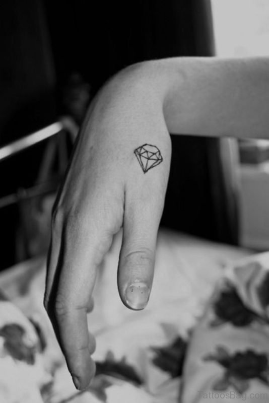Geometric Diamond  Tattoo On Wrist