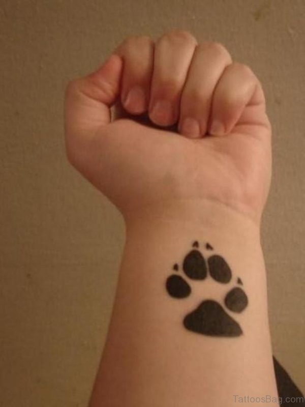 Dog Feet Tattoo On Wrist