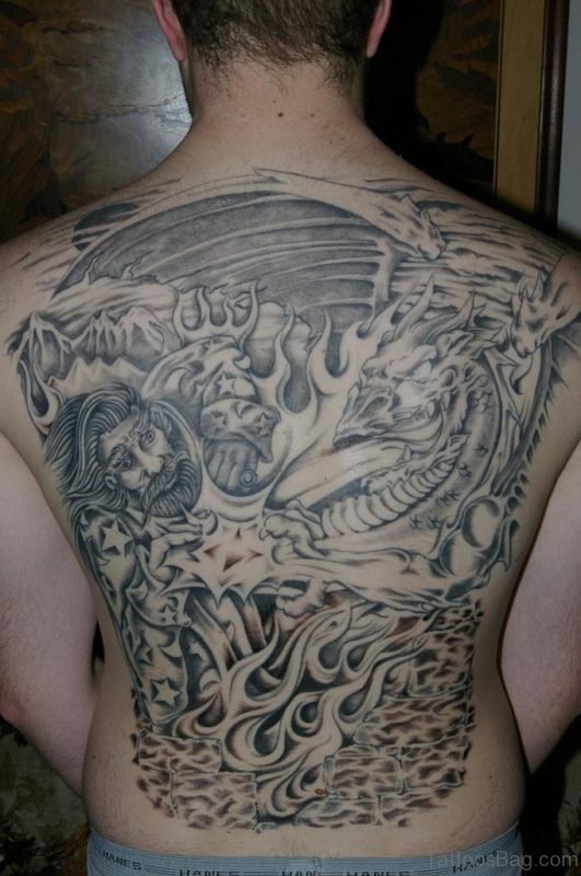 Dragon Tattoo Design On Full Back
