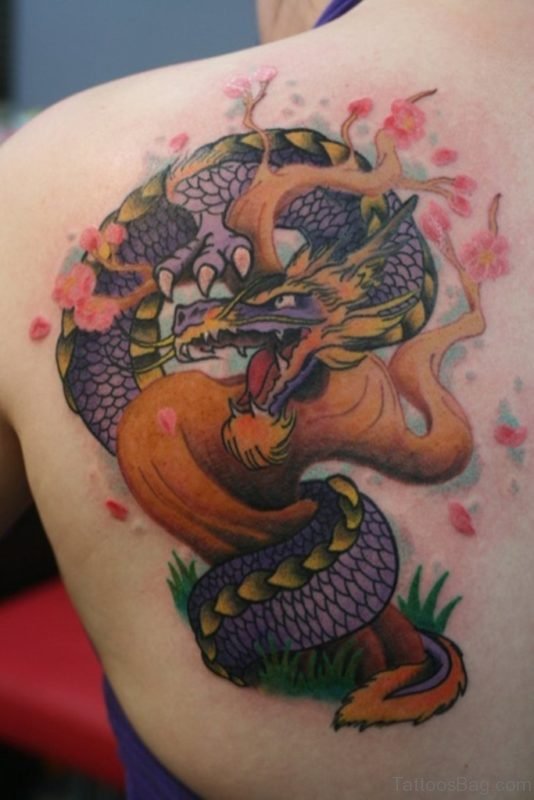 Dragon Tattoo On Shoulder Back