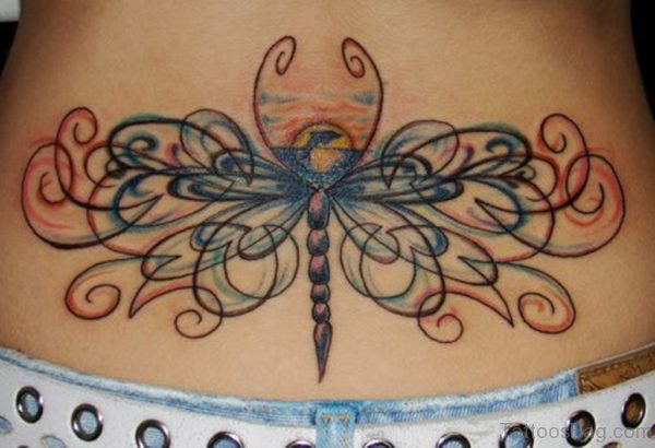 Dragonfly Low Back Tattoo